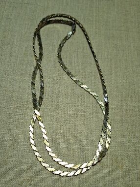 Milor Two-Tone Gold and Silver Twisted Rope Necklace Marked 925 27inch